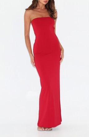 Tiger Mist Daniela Cutout Back Strapless Maxi Dress in Red at Nordstrom, Size Xx-Small