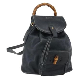 Gucci Pre-owned Backpacks, female, Black, Size: ONE SIZE Pre-owned Leather Backpack