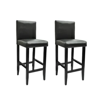 vidaXL Vidaxl - Taburetes De Cocina 2 Unidades Cuero Sint&eacute;tico Negro