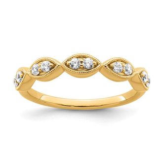 Diamond2Deal 14k Yellow Gold Lab Grown Diamond Wedding Band Ring 1/4Ct Clarity- VS Color- G-H