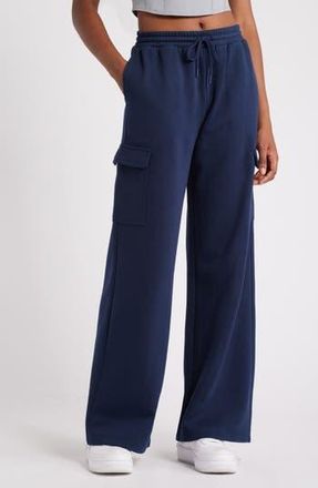 BP. Baggy Wide Leg Cargo Sweatpants in Navy Iris at Nordstrom Rack, Size Medium