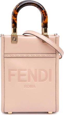 Fendi Pre-owned Handbags, female, Pink, Size: ONE SIZE Pre-owned Roma Embossed Leather Satchel Bag