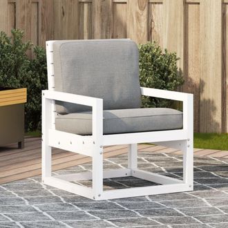 vidaXL Vidaxl - Silla De Jard&iacute;n Madera Maciza De Pino Blanco 57,5x63x76 Cm