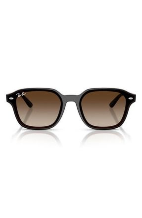 Ray-Ban 65mm Mirrored Oversize Square Sunglasses in Transparent Dark Brown at Nordstrom