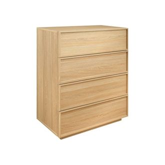 Sweeek C&oacute;moda de almacenamiento con 4 cajones, efecto madera, natural