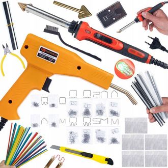 OEM Soldador Odysseya Rojo 100w Rro100w Pl&aacute;sticos 5 Rejillas Soporte Punta Destornillador + Grapadora 200 Grapas + 800 Grapas + Kit Prowelder Mini