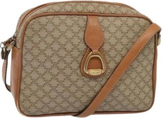 Celine Pre-owned Vintage Macadam Schoudertas - Dames - Vintage Schoudertas - Beige - ONE Size - Leer - Vintage
