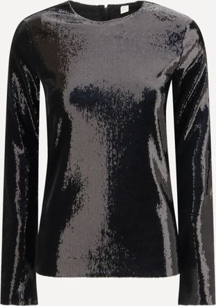 Toteme Top a maniche lunghe in paillettes Woman L
