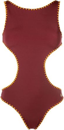 Brigitte contrast-stitch cut-out swimsuit - women - Polyamide/Spandex/Elastane - GG - Red