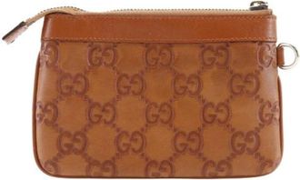 Gucci Pre-owned Leather gucci-bags - Dames - Vintage Clutch - Bruin - ONE Size - Leer - Vintage