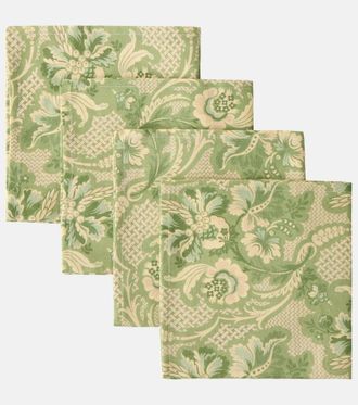 Cabana Iris set of 4 floral printed linen napkins