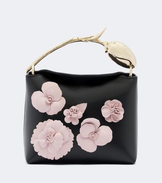 Erdem Bloom Mini appliqu&eacute; leather top-handle bag