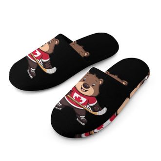 Generic Beaver Hockeys Mens House Slippers Slip Indoor Slipper On Shoes Warm Outdoor