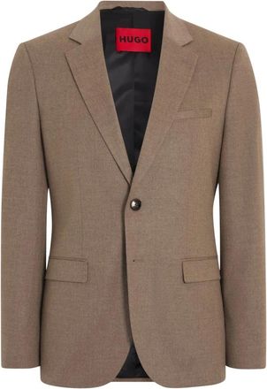 HUGO BOSS Heren, Pakken, Bruin, Maat: XL Leer