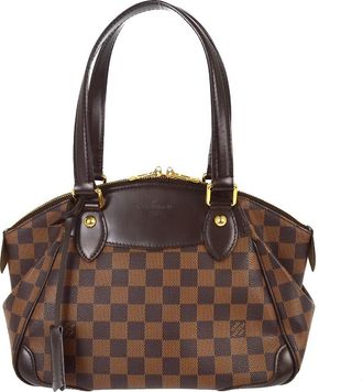 Louis Vuitton Verona Damier Ebene Brown Canvas Handbag (Pre-Owned)