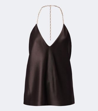 Sportmax Top halter de sat&eacute;n