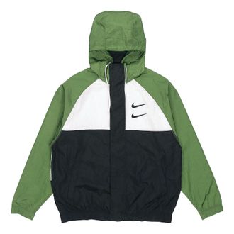 Nike Sportswear Swoosh Windproof Sports Woven Jacket Asia Sizing Green DD1089-010