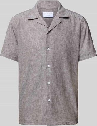 Lindbergh Lindbergh Relaxed Fit Leinenhemd mit 1/2-Arm in Mittelbraun, Gr&ouml;&szlig;e M