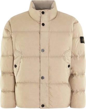 Stone Island Winter Jackets, male, Beige, Size: L Beige Bomber Jacket for Men