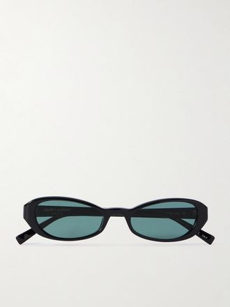Saint Laurent Eyewear Occhiali Da Sole In Acetato Con Montatura Ovale Erin - Nero