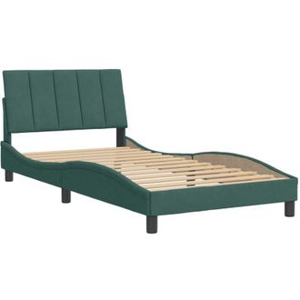 vidaXL Vidaxl - Estructura Cama Sin Colch&oacute;n Terciopelo Verde Oscuro 100x200 Cm