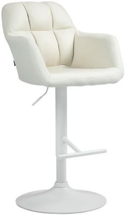 Clp Taburete De Bar Natoma En Tela Crema Metal Blanco Mate