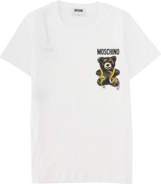 Moschino White Graphic Crew Neck T-Shirt
