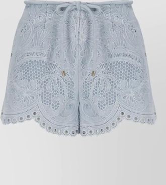 Zimmermann embroidered denim tailored shorts