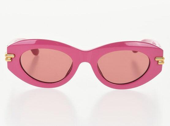 Oval-Shaped Solid Color Sunglasses with Golden Effect Detail size Unic