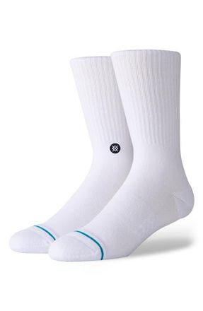 Stance Icon Quarter Crew Socks in Whiteblack at Nordstrom, Size Medium