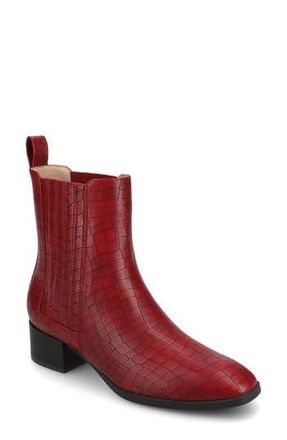 Journee Collection Wrenley Bootie in Croco/red at Nordstrom Rack, Size 7.5