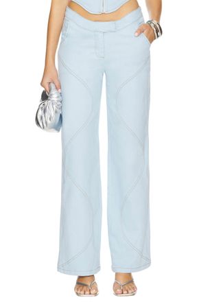 BY.DYLN Ramona Wide Leg Pant In Light Blue