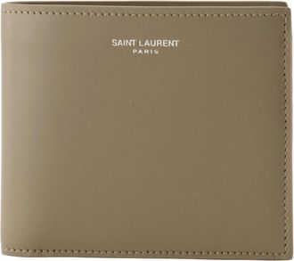 Saint Laurent East West Portemonnee - Heren - Portefeuilles - Beige - ONE Size - Leer - Accessoires