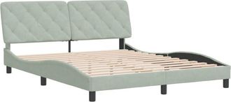 vidaXL Estructura De Cama Sin Colch&oacute;n Terciopelo Gris Claro 160x200 Cm Vidaxl