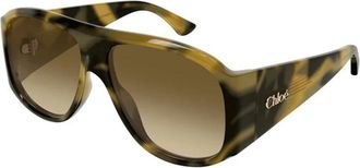 Chlo&eacute; Izia Zonnebril - Dames - Zonnebrillen - Bruin - 60 MM - Nylon - Accessoires