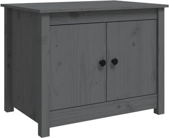 vidaXL Coffee Table Grey 71x49x55 cm Solid Wood Pine Vidaxl