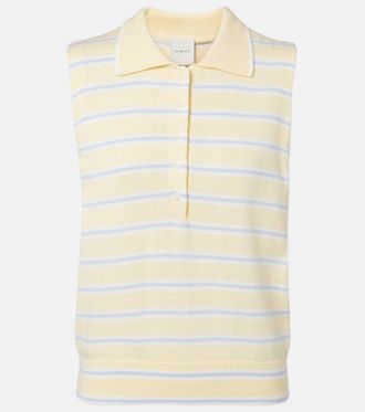 Varley Rue striped cotton-blend polo shirt