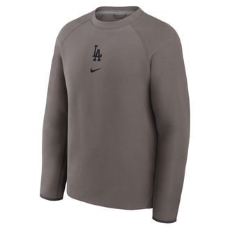 Nike Los Angeles Dodgers Tech Fleece Nike Mens MLB Pullover Crew in Brown | 05L60LYKLD-KH0