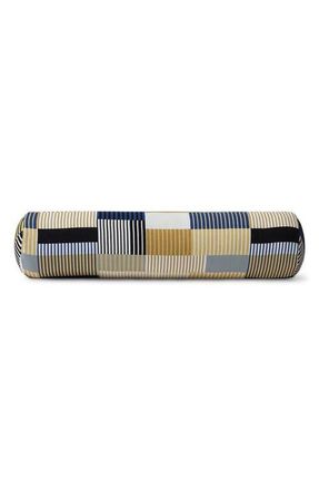 Sunday Citizen Plaid Embroidered Cotton Bolster Pillow in Gold at Nordstrom