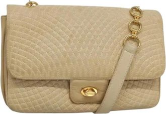 Bally Pre-owned Shoulder Bag - Dames - Vintage Schoudertas - Beige - ONE Size - Leer - Vintage