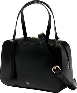 A.P.C. Womens Virginie Box Shoulder Bag Black Cowhide