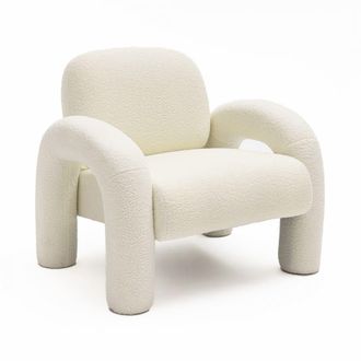 DRAWER Sill&oacute;n de tela boucl&eacute; - blanco