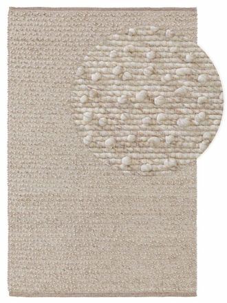 benuta Alfombra de lana beige 80x150