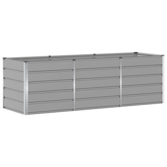 vidaXL Jardinera Gris Claro 240 X 80 X 75 Cm Acero Vidaxl