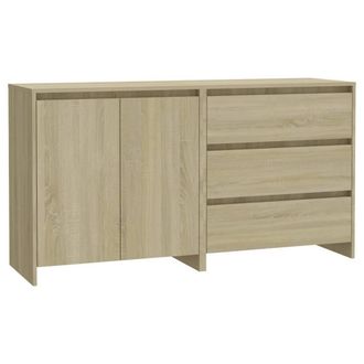 Berkfield Home 2 Piece Sideboard Sonoma Oak Engineered Wood in Beige