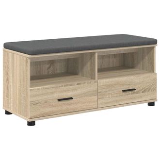 vidaXL Banco De Entrada Con Coj&iacute;n Roble Sonoma 100 X 38 X 46 Cm Vidaxl