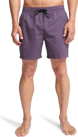 Billabong Badeshorts BILLABONG ALL DAY LB, Herren, Gr. XXL, N-Gr, dusty grape, Obermaterial: 100% Polyester, Badehosen Badeshorts, sportlicher Stil, mit Kordelz