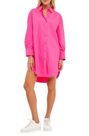 English Factory Classic Collar Shirtdress in Fuchsia at Nordstrom, Size X-Small