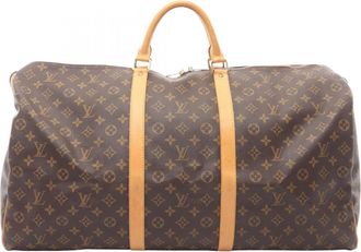 Louis Vuitton Brown Coated Canvas Leather Boston Bag (Pre-Owned)
