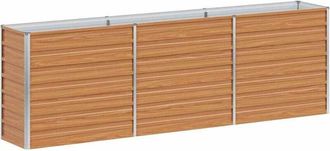 vidaXL Garden Raised Bed Light Brown 240 x 40 x 77 cm Galvanised Steel vidaXL